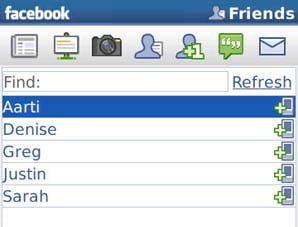 Facebook sur BlackBerry