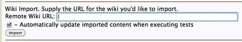 "FitNesse wiki import"
