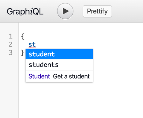 GraphiQL auto-complete