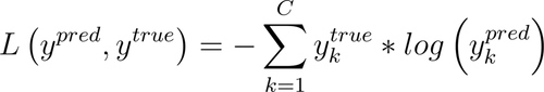 Figure 13: Expression de l’entropie croisée entre un vecteur de prédictions  et le vecteur de labels