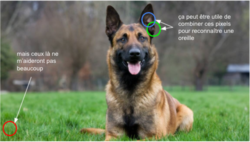 Figure 28: Illustration de l’utilité des pixels en fonction de leur distance à la zone d’intérêt (source GEO)