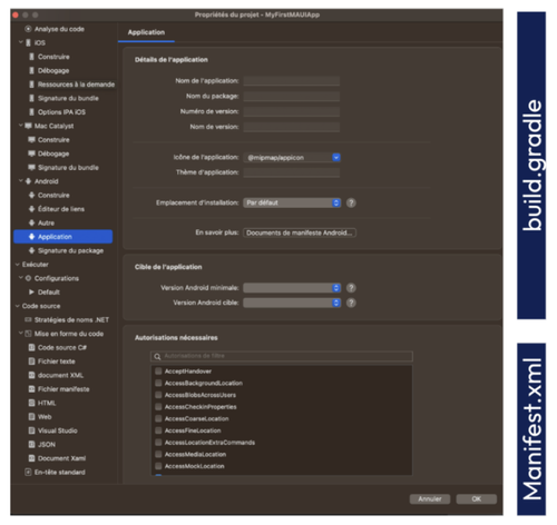 Configuration Android sur un projet MAUI