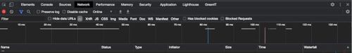 Capture d’écran  Dev  tool - Network